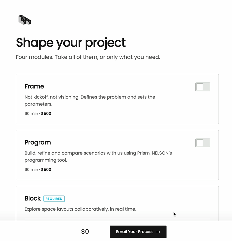 Shape pricing configurator demonstration